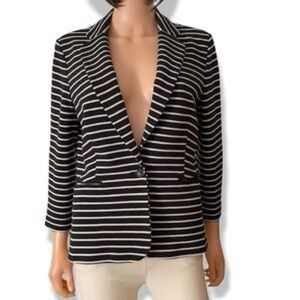 Banana Republic Striped Single Button Blazer Womens 8